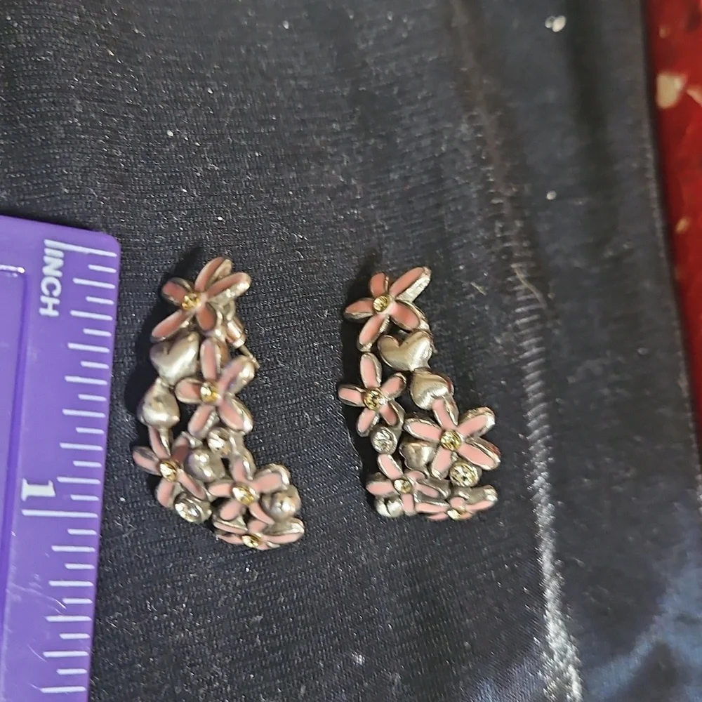 Brighton Heart Floral Silver Earrings - Picture 3 of 4